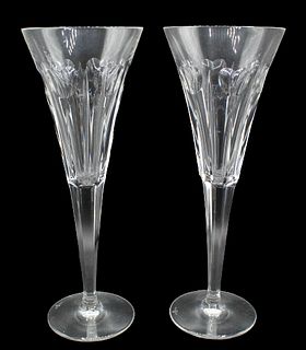Set of (2) Waterford "Love" Champagne Flutes