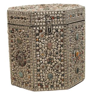 Mosaic Octagonal Chest with Handles