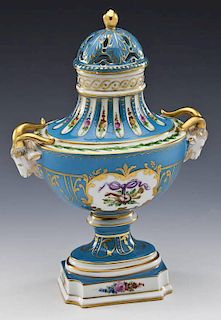 Dresden Germany Handpainted Covered Urn