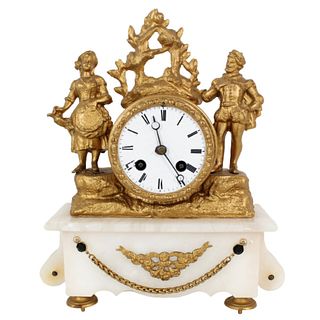 English Marble Figural Mantle Clock