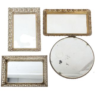 (4) Vintage Mirrored Vanity / Dresser Trays