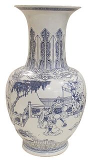 Monumental Chinese Blue & White Vase