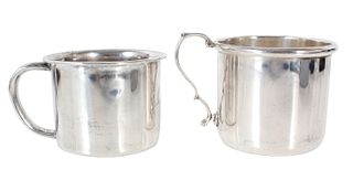 (2) Sterling Silver Monogrammed Child's Cups 3 OZT