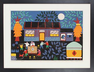 Chinese Colorful Woodblock Print