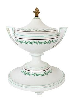 Decorative 3 Pc Lidded Porcelain Compote