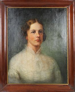 English Portrait of a Young Woman, Oil on Canvas