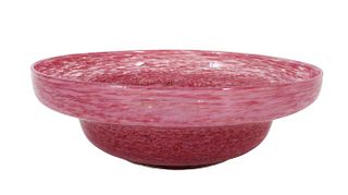 Hand Blown Cranberry Colored Center Bowl