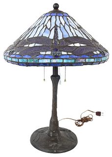 Tiffany & Co Style Bronze Dragonfly Table Lamp