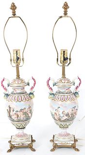 Pair Early 20th Century European Lamps