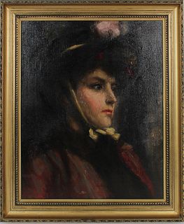 Early 20th C. Portrait of a Woman, Oil/Canvas