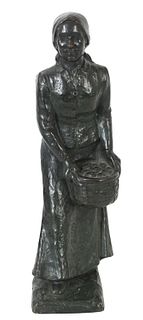 Carl Haag Bronze Sculpture of a Woman