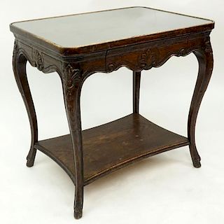 Vintage French Louis XV style carved Oak Occasional Table with Drawer