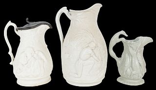 (3) Worthington & Green Moulded Jugs / Pitchers