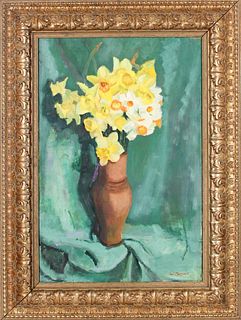 Floral Still Life, 20th C, Signed Oil on Canvas