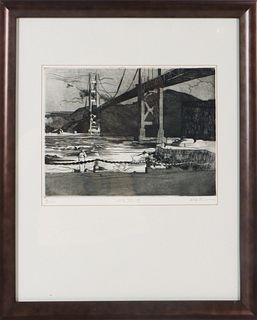 Wick Knaus (b 1928) American, Golden Gate Etching