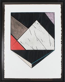 "Shield" Vintage Geometric Abstract Lithograph