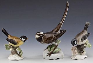 3 Rosenthal Germany Handgemalt Bird Figurines