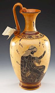 Hand-Painted Terracotta Greek Vase