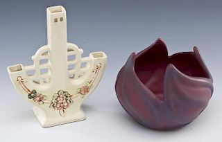 2 Art Pottery Vases Van Briggle and Weller