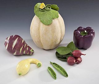 6 Pcs Mary Kirk Kelly Ceramic Fruits & Vegetables