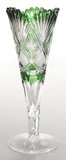 Dorflinger Brilliant Period Cut Glass Trumpet Vase