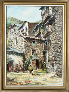 Mario Ginestra (Spanish b. 1923) Spanish Village