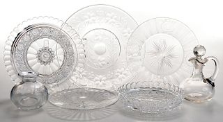 Seven Assorted Brilliant Period Cut Glass Pieces