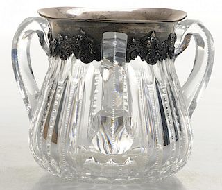 Brilliant Period Cut Glass Three Handled Loving Cup