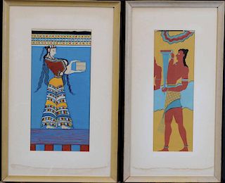 Set of Four Mesopotamian Style Gouaches