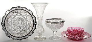 Four Brilliant Period Cut Glass Table Pieces