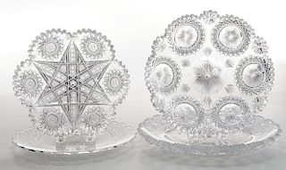 Four Brilliant Period Cut Glass Platters