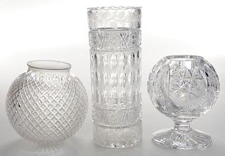Two Brilliant Period Cut Glass Vases, Globe