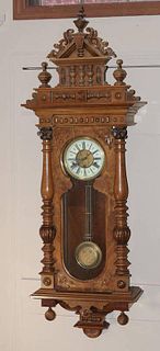 Spring Wound Walnut German Regulator Clock