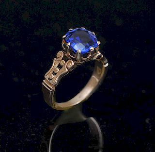 18k Gold Burmese Natural Blue Sapphire Ring