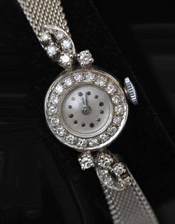 14k Gold Ladies Diamond Wrist Watch