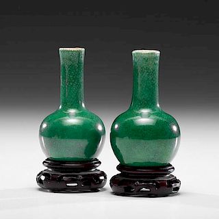 Pair of Small Long-Neck Vases 