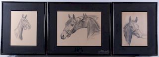 Lois Church Equestrian Drawings, Three (3)