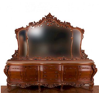 Rococo Style Sideboard w/ Mirror
