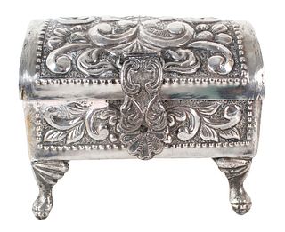 Vintage Peruvian Silver Jewelry Box