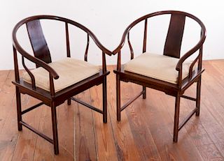 Pair of Baker Furniture Asian Style Chairs