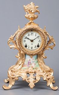 Ansonia Gilt Metal Rococo Clock
