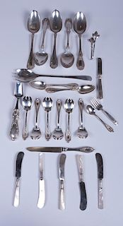 Silver & Silver Plate Flatware & Server Group