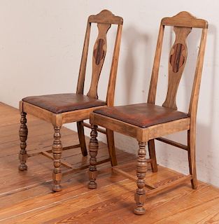 Cottage Side Chairs, Pair, Turn of the 20th C