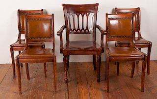 Leather Seat Chairs and a Wood Arm Chair