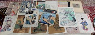 Lot of 14 Assorted Asian Prints / Woodblock As/Is
