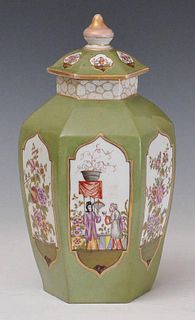Chinese Hexagonal Jar with Lid