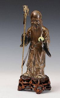 Chinese Silverplated Figure of a Scholar