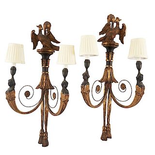 PAIR OF CONTINENTAL CLASSICAL WALL SCONCES