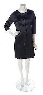 A Black Satin Dress Coat,