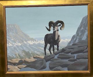 R.D. Hayslip Big Horn Sheep Wildlife Painting